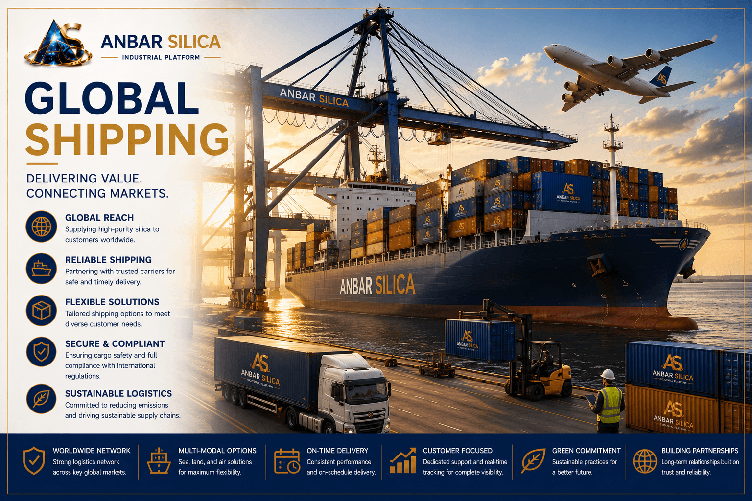 Anbar Silica global shipping operations