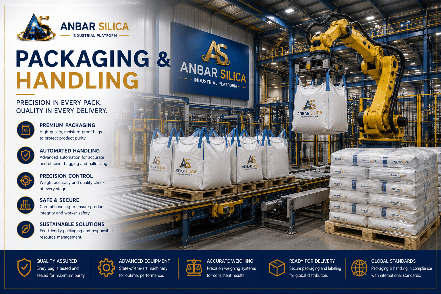 Silica packaging and automated handling